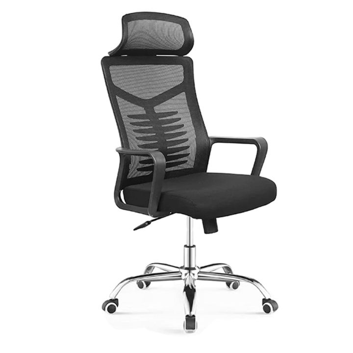 Solid Base Computer Chair Office Executive Computer Silver Base Chair With Headrest R3006S | Daraz.lk