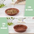 Large Capacity Durable Removable Creative Outdoor Adjustable Bird Feeder Pet Water Feeder Bird Food Trays Bird Bath Bowl. 