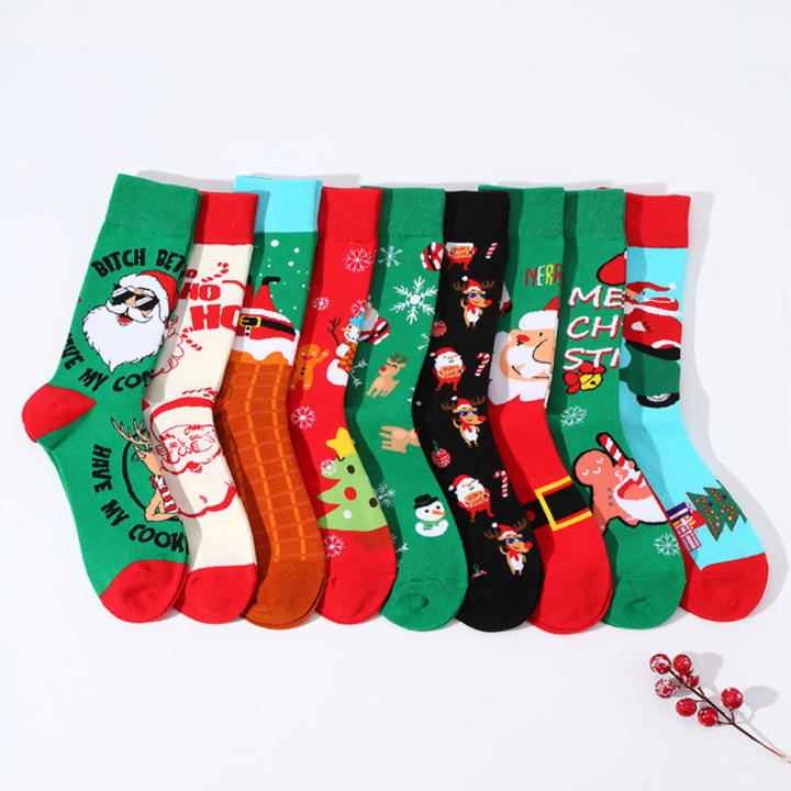 Adult%20Christmas%20Socks%20Cartoon%20Holiday%20Socks%20Christmas%20Socks%20Santa%20Claus%20Socks%20Novelty%20Holiday%20Socks%20-%20Image%204