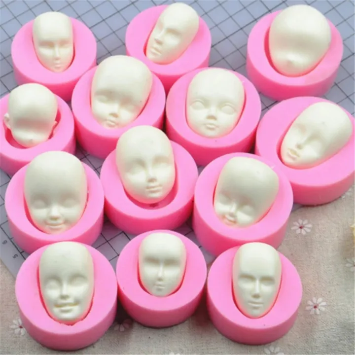 DIY Silicone Doll Head Face Mould Fondant Cake Chocolate Baking Accessories