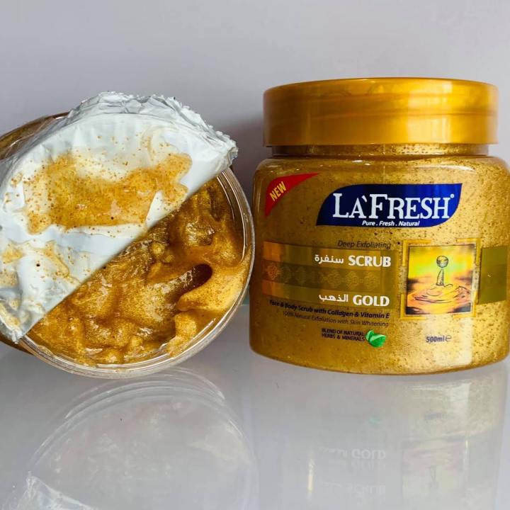 LA%20FRESH%20Face%20&%20Body%20Gold%20Scrub%20lfbg%20With%20Vitamin%20E%20500%20Ml%20for%20Gold%20Facial%20Remove%20Reduce%20Blackheads%20and%20Whiteheads.%20-%20Image%205