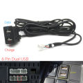 Car Dash Flush Mount 4 6pin Dual Type-C Usb Port Switch Panel 3.5mm Aux Rca Interface Cable Adapter Multimedia Unit. 