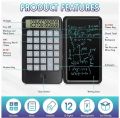 Rechargeable Calculator with LCD Notepad, 12-Digit Large Display Office Desk Calcultors with Erasable Writing Table, Calculator Writing Tablet 6.5in LCD Chargeable Portable Paperless Drawing, Calculator with 6.5 Inch LCD Writing Tablet. 