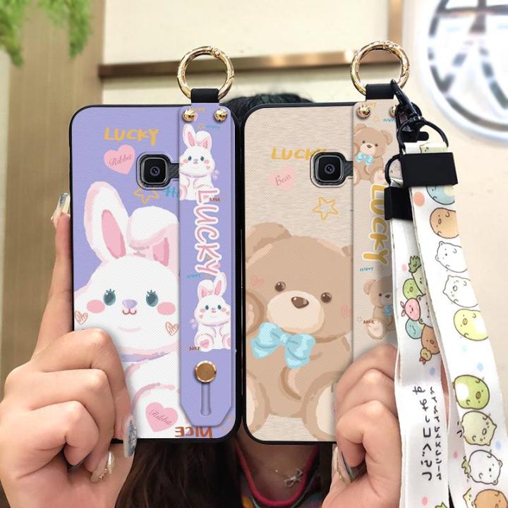 Back Cover protective Phone Case For Samsung Galaxy Xcover4/SM-G390 Shockproof Silicone Anti-knock Durable Lanyard Cute