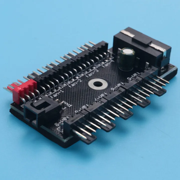 Cpu Hub 10 Port PC Chassis Fan Hub CPU Cooling HUB 12V 4 Pin Fan PWM Hub Molex ...