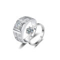 Pair Ring  Wedding Ring One Carat  Plated Ring Couple Pair Ring Wedding Props Square. 