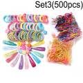 130/240/500/780 Pcs/set Korean Fashion Baby Hair Band & Hair Clip Colorful Rubber Band Ponytail Hair Tie Girls Hair Accessories Headdress，Assorted hair rope hair clips ❤（No box）❤. 