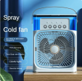 Car household dual-purpose five-hole spray fan humidification refrigeration air conditioning fan desktop mini air cooler USB fan. 