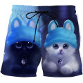 Animal cat 3D print Board Shorts Trunks Summer New Quick Dry Beach Swiming Shorts Men Hip Hop Short Pants Beach clothes. 