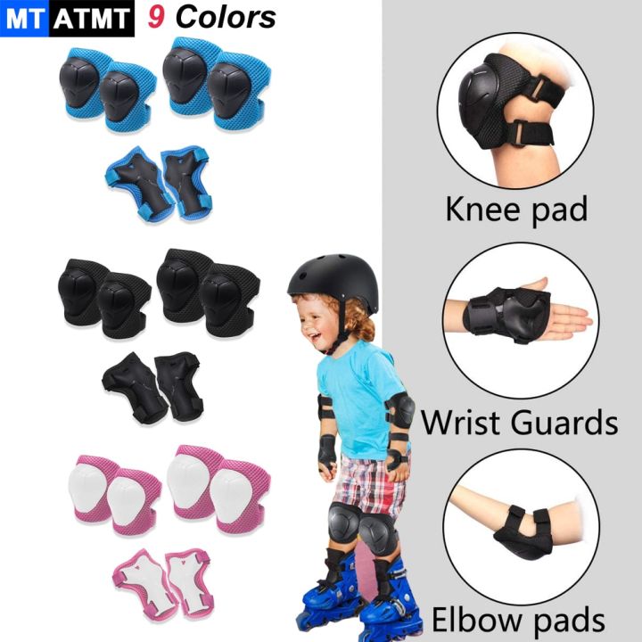 Kids Protective Gear Set - Knee Elbow Wrist Guards For Skating & Cycling Ages 3-7