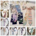 Flower Pattern Printing Hair Scarf Vintage Headband Soft Wrap Printing Hair Band Strap Chinese Style Satin Silk Printing Scarves Outdoor. 