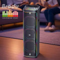 Bts-2272 Karaoke Portable Speaker Rgb Light Triple 12 Inch Subwoofer Party Speaker Bt Usb Tf Mp3 Partybox Wireless Microphones (BT, TWS, TF, USB, MIC JACK, FM). 