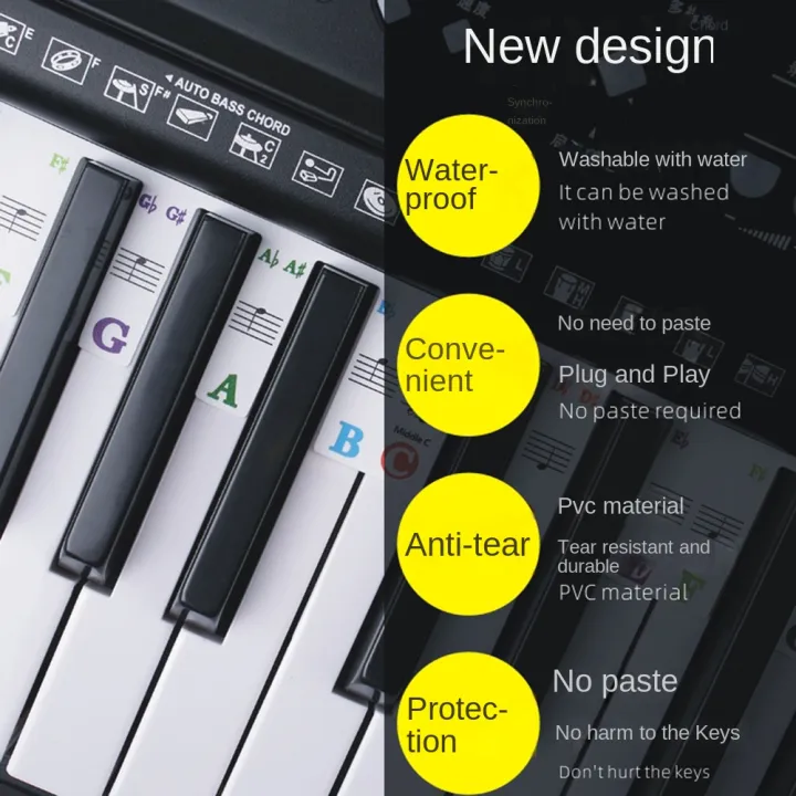 ARELENE%20Piano%20Keyboard%20Stickers%20Grand/Electric%20Piano%2088%20Keys%20Stave%20Notation%20Note%20Strip%20Label%20Symbol%20for%20Beginners%20Students%20-%20Image%203