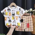 Girls' Children's Clothing Short Sleeve Shirt Summer New Suit One-Piece Pure Cotton Clothes Korean Style Baby Baby Boy. 