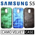 Stylish Samsung Galaxy S5 Camo Velvet TPU Rubber Stylish Back Cover phone Smooth Feel Back cover Grip Case for Samsung Galaxy S5. 