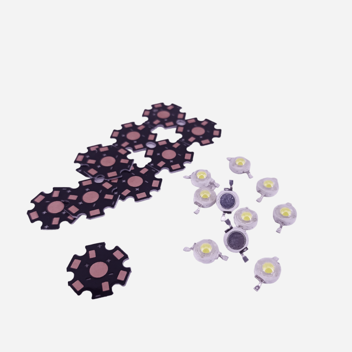 3v LED 3.7v 1W LED Hight Power SMD Lamp Light Beads Bulbs with Aluminum heatsinks Heat sinks x10pcs