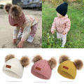 Cute Double Wool Pompom Baby Hat Children Cap Warm Autumn Winter Hats For Kids Boys Girls Knitted Warmer Beanie Caps Bonnet. 