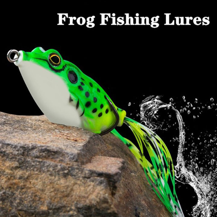 Artificial Silicone Soft Fishing Lures Treble Hooks 6cm 4.5g Topwater Ray Frog Conbo