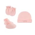 Autumn 5Pcs Set Newborn Baby Cotton Warm Beanie Hat and Mittens Set Solid Candy Color Stretchy Infant Warm Cap Gloves Foot cover. 