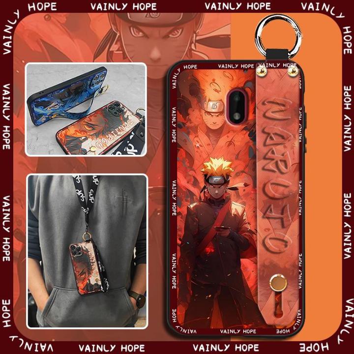 Wristband Wrist Strap Phone Case For Nokia C1 Plus Durable Waterproof ring Dirt-resistant Phone Holder Back Cover Cute