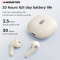 Monster Earbuds N-Lite 207 Bluetooth TWS EarPods IPX5 Waterproof Headset ENC Noise Reduction Earphone With Mic. 