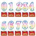 1Pc Colour Happy Birthday Number Cake Candles 0 1 2 3 4 5 6 7 8 9 Cake Topper Kids Girls Boys Bar Party Supplies Decoration. 