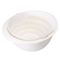Portable detachable double-layer hollowed-out fruit and vegetable washing drain basket vegetable washing basin rice basket. 