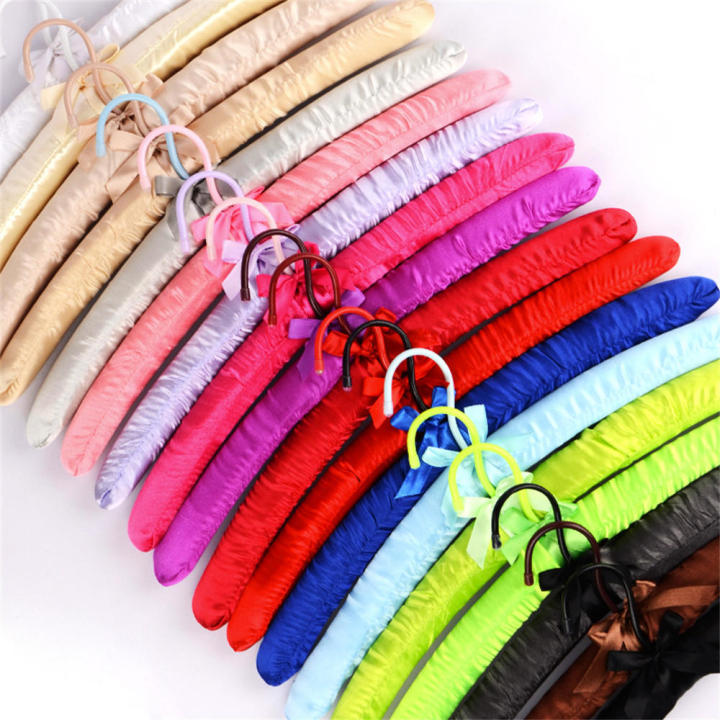 1PC Satin Padded Clothes Hanger Silk Wrapped Coat Rack Wrinkle Non-slip Coat Hanger Dress Clothes Sponge Hanger