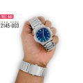 Men's Wrist Watch Stainless Steel water resistant Chain Men's Wrist for Men's Watches Men Gloss Glass Stainless Steel Fashion Lovers Wristwatch Boys Luxury Watch Set for any Gift With FREE BOX. 