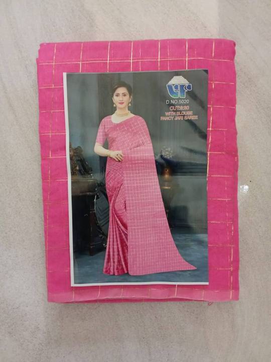 Elegant Check Saree