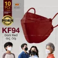 KF94 10pcs Face Mask (Dark Red) VPC Brand Premium Quality. 