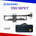 SUZUKI Silver Plated Musical Trumpet Bb Pitch Silver With Case Mouthpiece Nicely Tuned Instrument For Beginner Student Professional. 