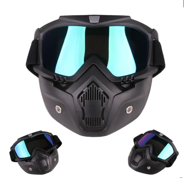 wanglin%C2%AE%20Motorcycle%20Mouth%20Filter%20Detachable%20Anti-UV%20Windproof%20Goggles%20Face%20Mask%20Helmet%20%EF%BC%9ACOD%20-%20Image%207