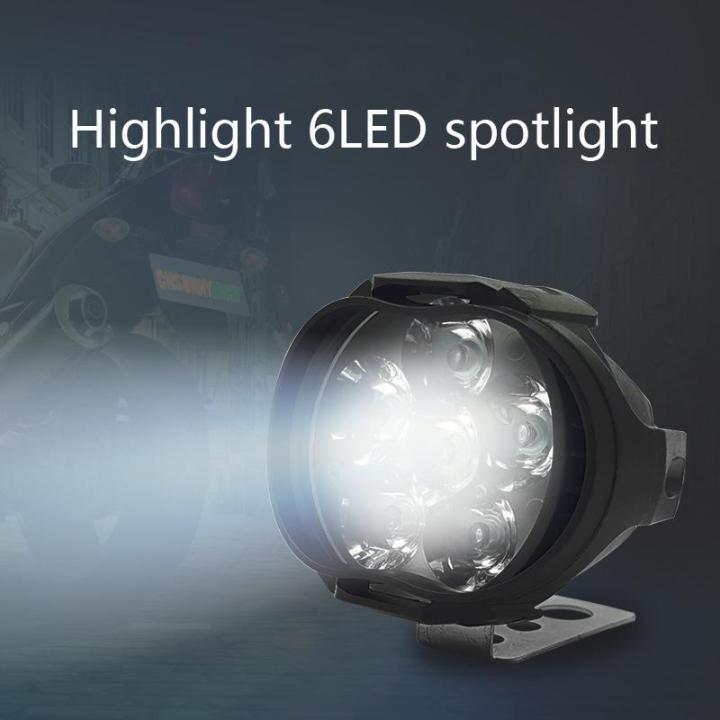 1 Pair Electric 6leds Spotlight External Led Motorcycle Spotlight Car Auxiliary Headlight Fog Lamp