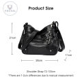 Vocoal Crossbody Shoulder Bag Soft Leather Bag Female Fashion Simple European American Trend Retro Multi-pocket Large Capacity Water Resistant Sling Bag. 