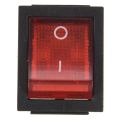 4 Pin Double Pole Single Throw-1 x Rocker Switch-Black, Red. 