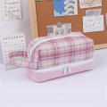 New Style Grid Pencil Case Kawaii Pencil Bags  Pencil Cases Canvas Pen Case Stationery School Supplies Gifts. 