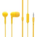 Colorful Music Wired In Ear Earphones With Mic Yellow. 