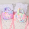 Kid Embroidery Unicorn Plush Crossbody Purses And Handbags Little Girls Rainbow Fluffy Purse Cute Cartoon Furry Shoulder Bag. 