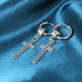 Qingwen earings irings for men cross earings men's accessories ring korean airrings punk hikaw for boys black cross. 