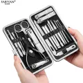 19PCS Set Manicure Set Professional Nail Clippers Kit Pedicure Care Tools, Stainless Steel Grooming Tools With Travel Case for Travel & Home. 