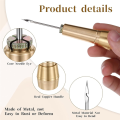 9pcs Leather Sewing Awl Kit with Copper Handle with 6 Needles for Leather Craft Needle Kit Shoe Repair Tool. 