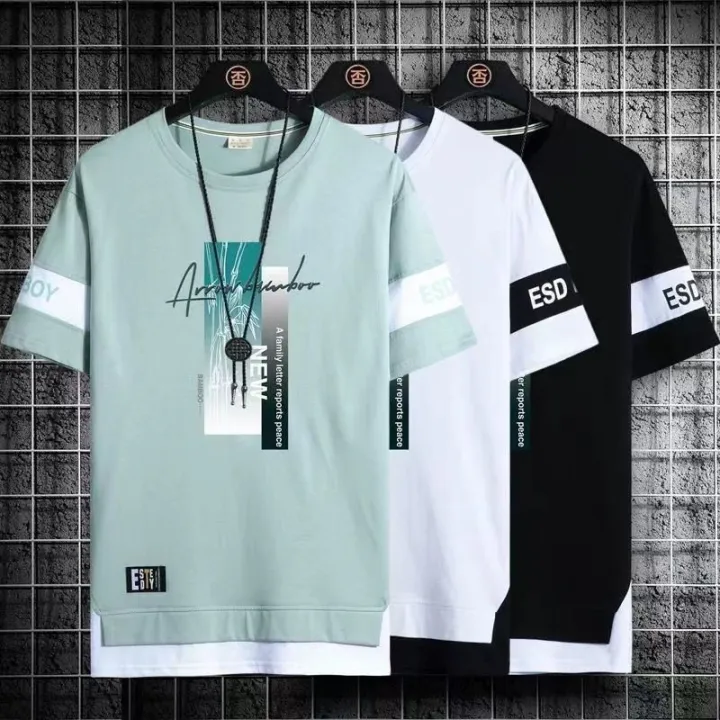 Short%20Sleeve%20T%20T-shirt%20Men's%20Fashion%20Brand%20Summer%20National%20Fashion%20New%20Half%20Sleeve%20Men's%20Ice%20Silk%20T-shirt%20Loose%20Teen%20All-Matching%20Top%20-%20Image%202