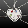 4 Pieces/Set Best Friend Necklace Fashion Ladies Pendant Necklace Bff Jewelry Matching Necklace Couple Friendship Necklace Gift. 