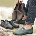 Fashion Low-Cut Rain Boots Men's Low-Top Non-Slip and Oilproof Kitchen Construction Site Work Shoes Car Wash Fishing Rubber Shoes Waterproof Shoes. 
