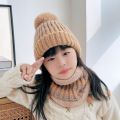 2pcs Set Winter Beanies Hats Baby Mom Wool Knitted Warm Thicken Pompon Caps Parent-Child. 