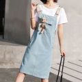 Student Cute Loose Girl 2024 New Suit Bear Age-Reducing Suspender Skirt Summer Korean Style Trendy Thin. 