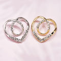 Square Scarf Buckle Shiny Women Love Heart Shawl Knotted Ring Clip. 