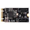 M2 PCIE NVMe SATA6G 2 Port SATA III 6Gb/S M.2 22X42 M Key and B Key Controller Adapter Card JMB582. 