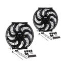 KOGEEK CF003-BK 14 inch 90W 12V Universal Car Slim Reversible Electric Radiator Cooling Fan Push Pull with Mounting Kit. 